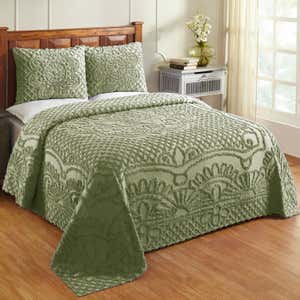 Jeanine Tufted Cotton Chenille Bedspread with Shams Set - Gray - Queen