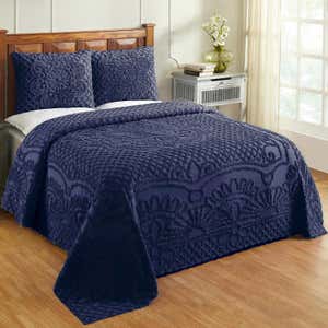 Jeanine Tufted Cotton Chenille Bedspread with Shams Set - Gray - Queen