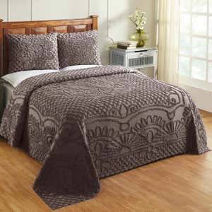 Jeanine Tufted Cotton Chenille Bedspread with Shams Set - Gray - Queen