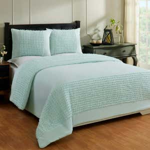 Samantha Cotton Comforter with Shams Set - Gray - King