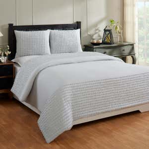 Samantha Cotton Comforter with Shams Set - Gray - King