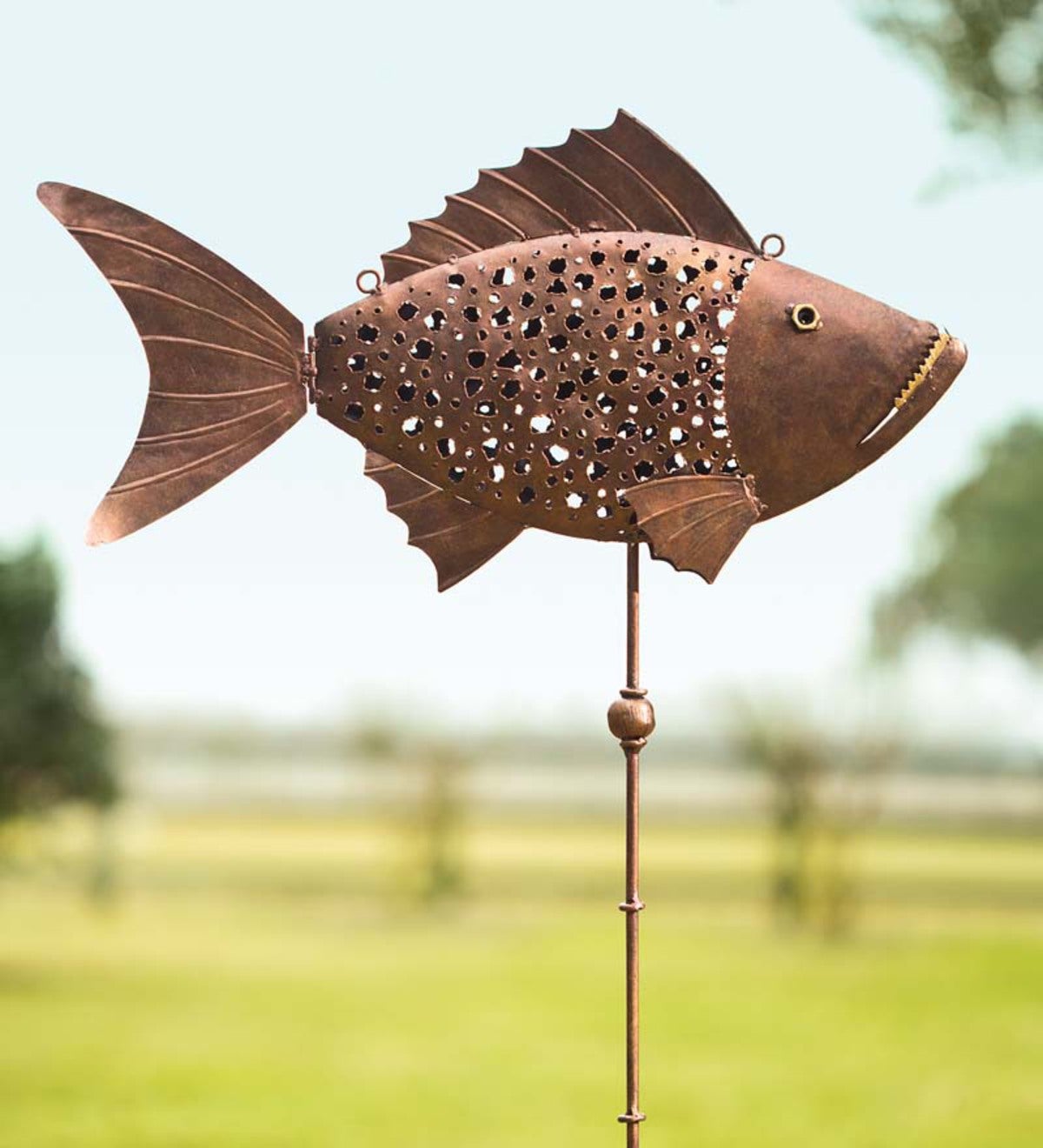 Handmade Metal Fish Garden Stake