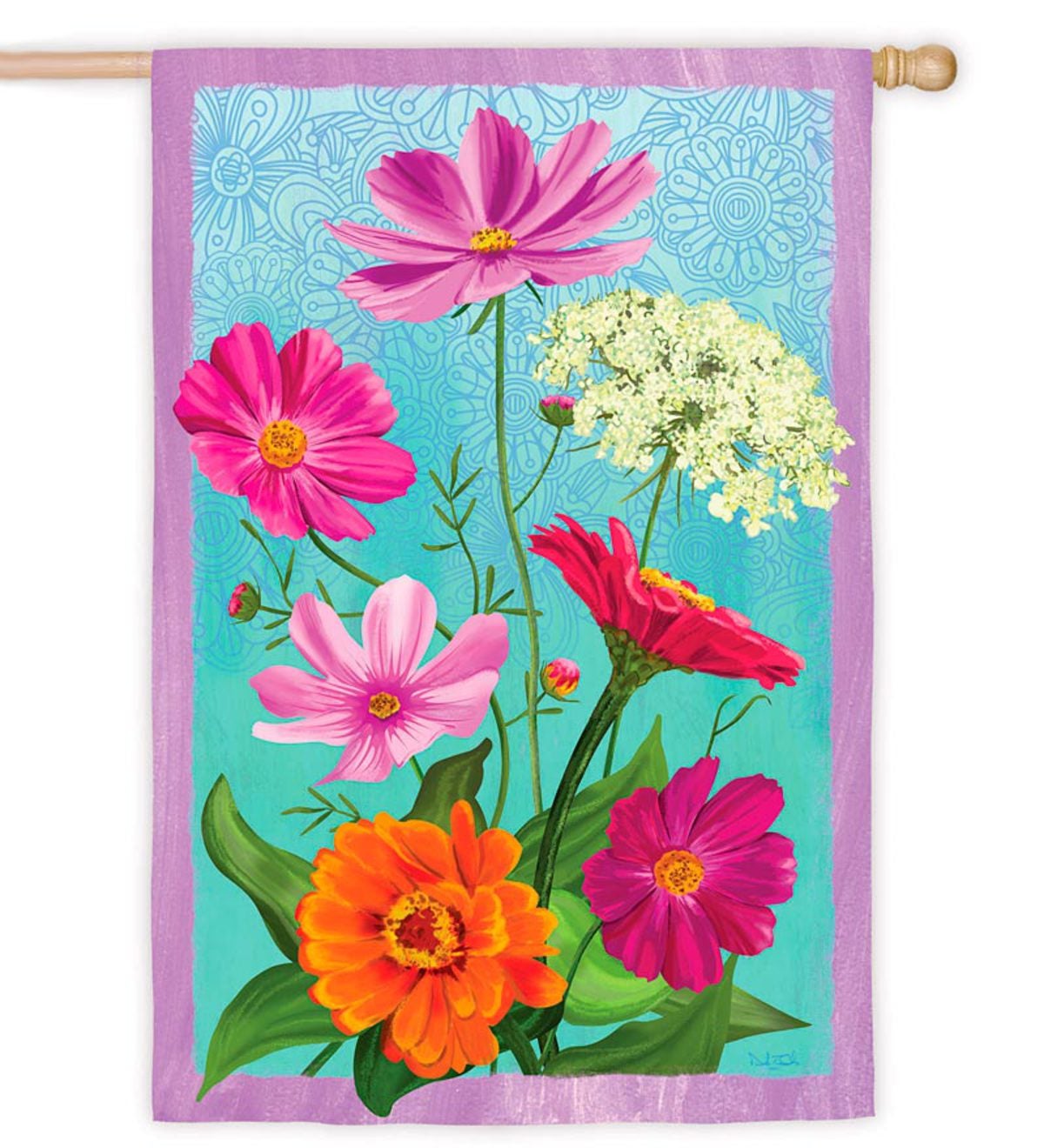 Floral Welcome Garden Flag