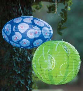 Soji Solar Lantern Outdoor Hanging Light - Blue