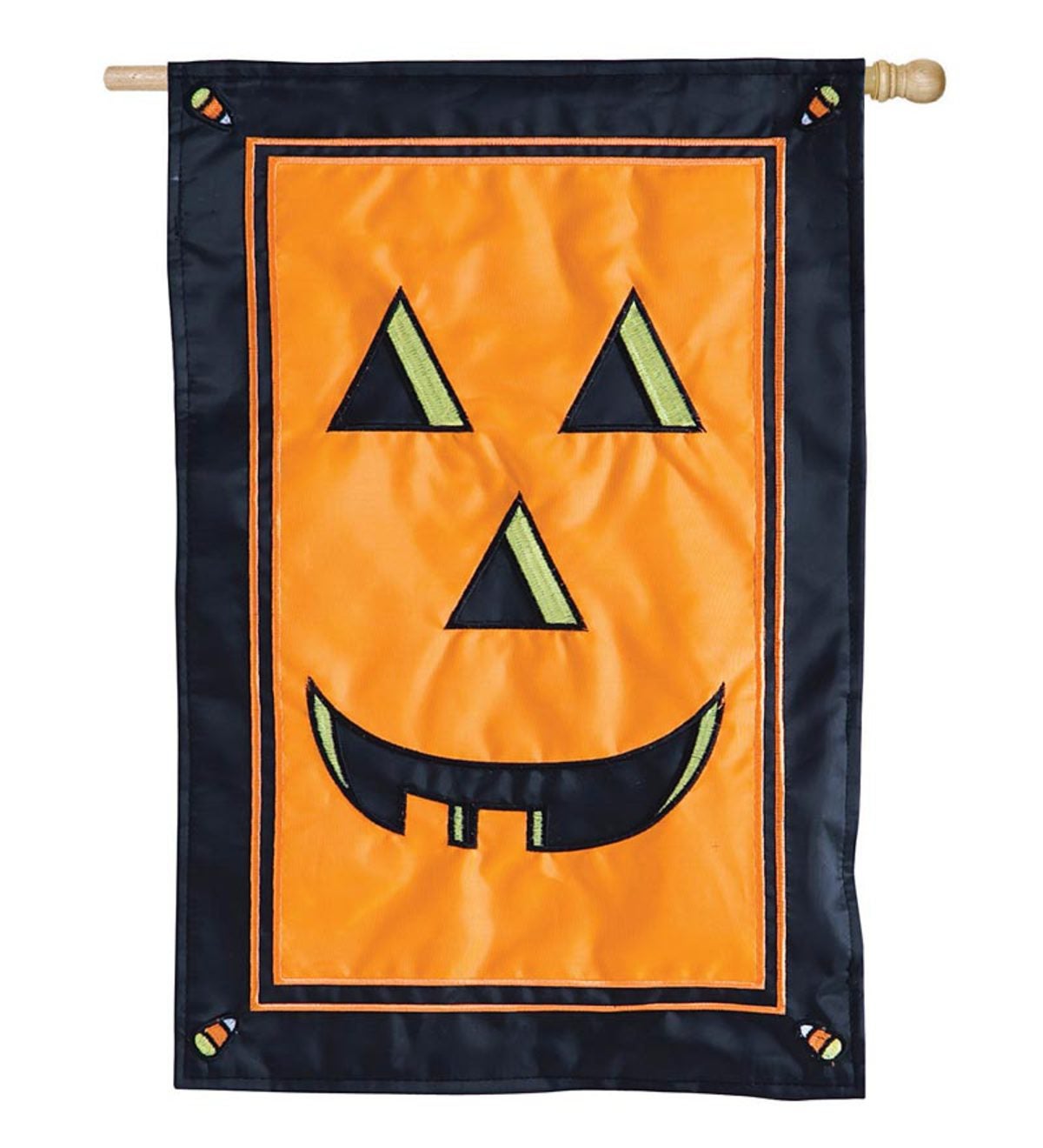 Jack-o-Lantern Fiber Optic Garden Flag