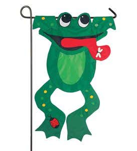 Bedazzled Sculpted Frog House Flag