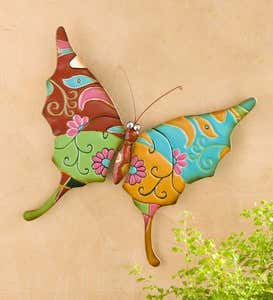 Metal Talavera-Inspired Butterfly Wall Art