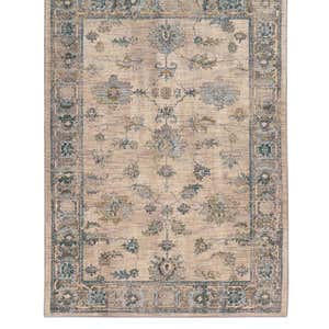 Covington Ivory and Blue Antiqued Floral Rug