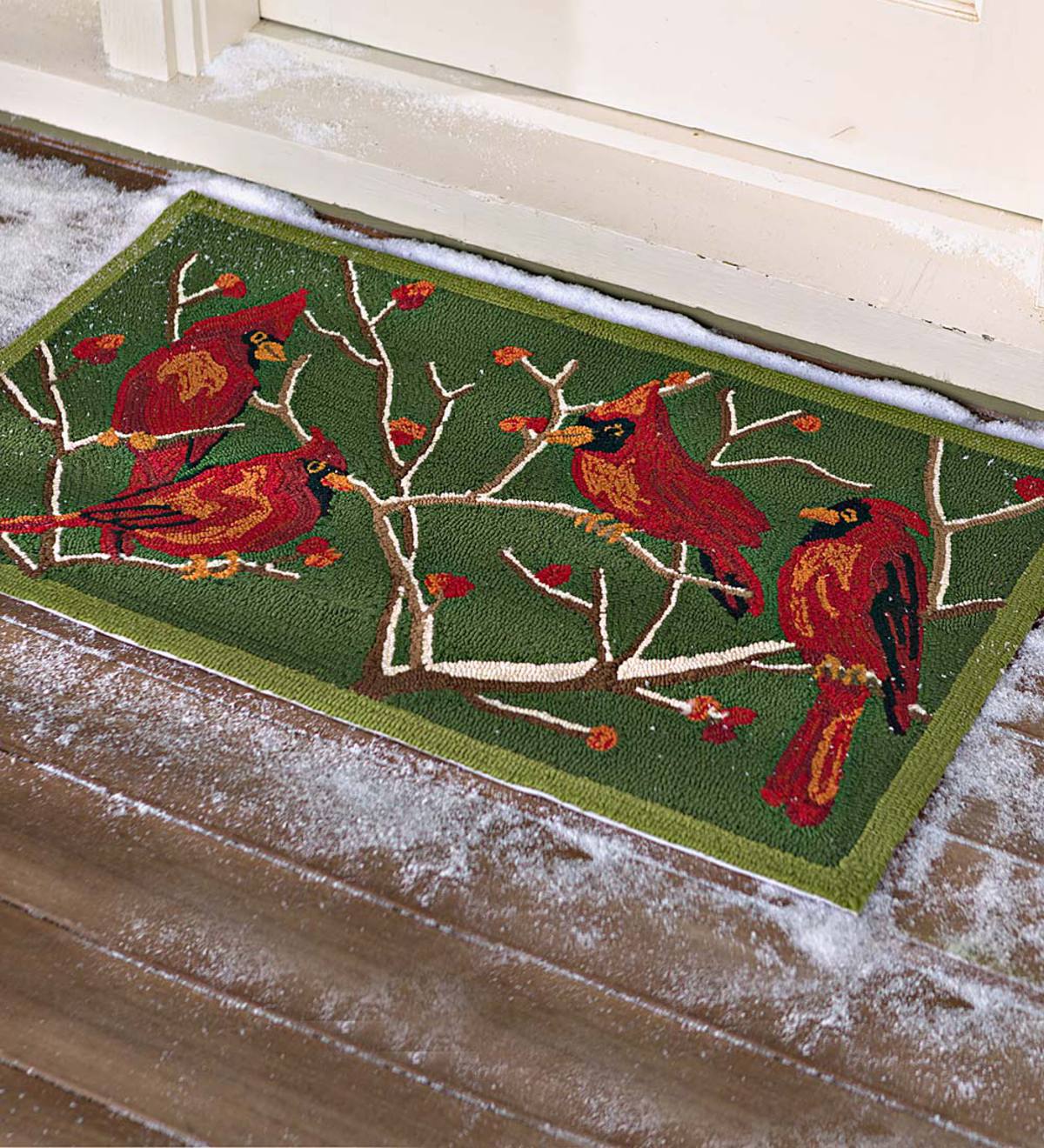 Winter Forest Birch Trees Snow Entrance Doormat Kitchen Mat Carpet