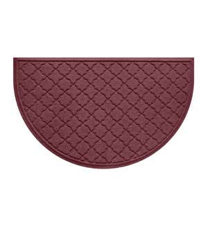 Waterhog Indoor/Outdoor Geometric Half-Round Doormat, 24 x 39 - Bordeaux