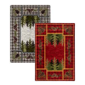 Red and Green Plaid Christmas Scatter Rug