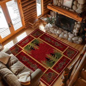 Pine Cone Valley Plaid EnduraStran Area Rug