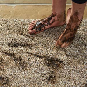 One Step Mud Mat Original Made in England (Large Brown) 31W x 47L Indoor Floor Mat with Non-Slip Backing Traps Mud and Dirt Perfect for Pets