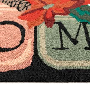 Indoor/Outdoor Hand-Hooked Holiday Bouquet Accent Rug, 20" x 30"