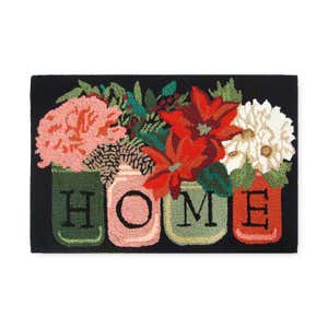 Indoor/Outdoor Hand-Hooked Holiday Bouquet Accent Rug, 20" x 30"