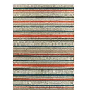 Cambridge Stripe Indoor/Outdoor Rug, 3'3" x 5' - Neutral Gray