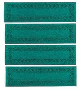 Waterhog Cable Weave Stair Tread Mats, Set of 4 - Aqua