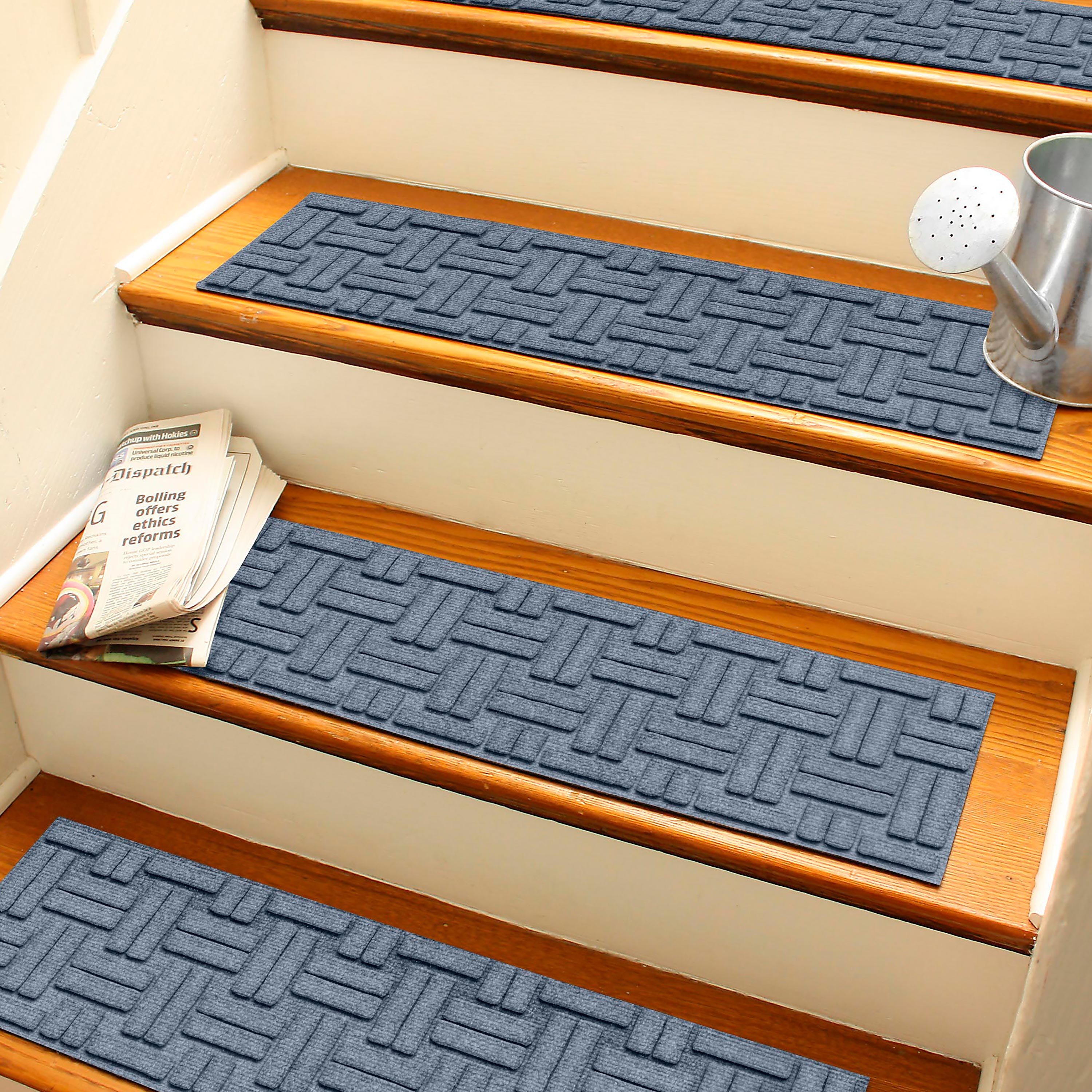 Waterhog Basket Weave Stair Tread Mats, Set of 4