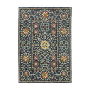 Indoor/Outdoor Clover Hill Border Polypropylene Rug