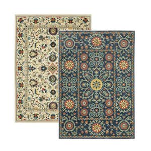 Indoor/Outdoor Clover Hill Border Polypropylene Rug