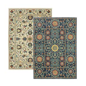 Indoor/Outdoor Clover Hill Border Polypropylene Rug