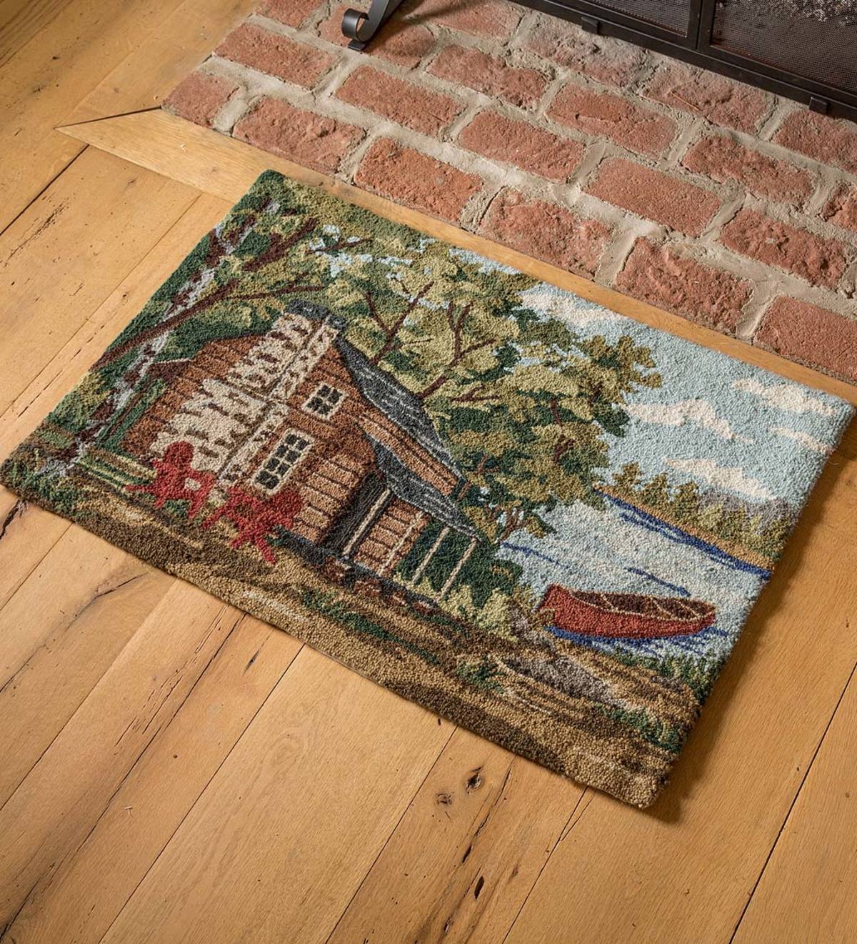 Rustic Cabin Hand-Hooked Wool Rug