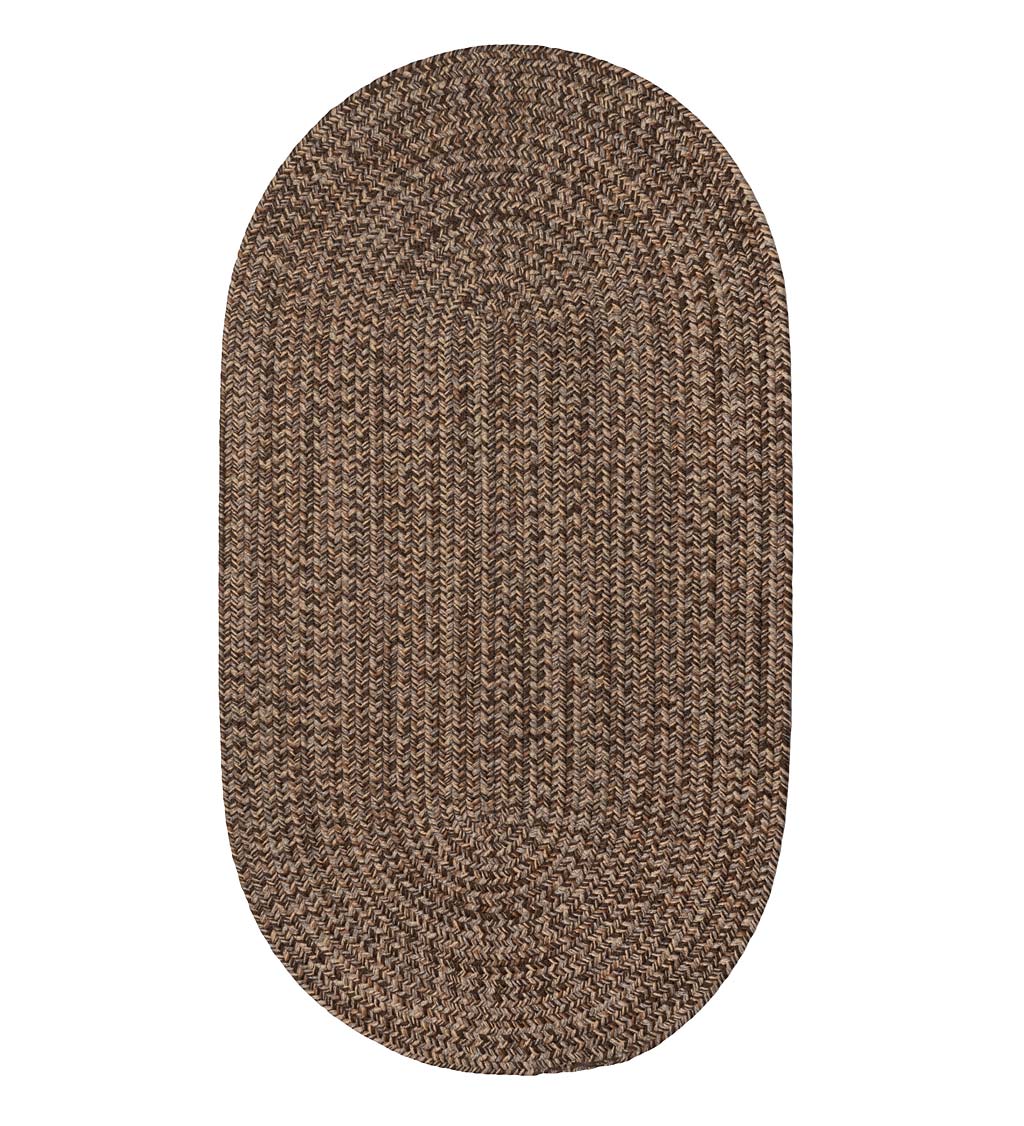 Indoor/Outdoor Oval Pine Creek Braided Polypropylene Rug, 4' x 6' - Dark Brown