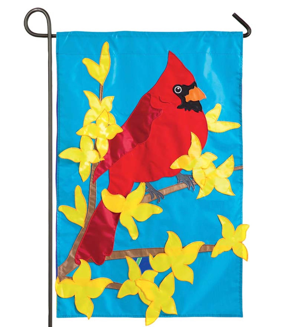 Cardinal Appliqué Garden Flag