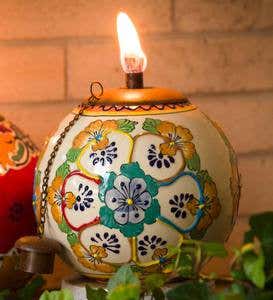 Hand-Painted Ceramic Talavera Torch