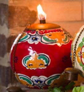 Hand-Painted Ceramic Talavera Torch