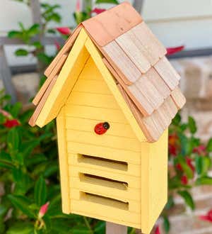 Ladybug House with Mounting Pole - Yellow
