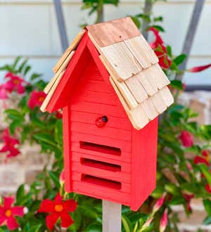 Ladybug House with Mounting Pole - Red