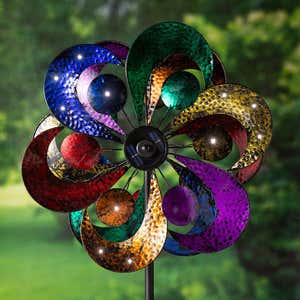 Exhart Colorful Pinwheel Hanging Garden Spinner With Beads, 12 Inch &  Reviews