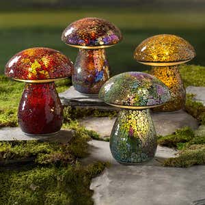 Glass Mosaic Mushroom Lawn Ornament