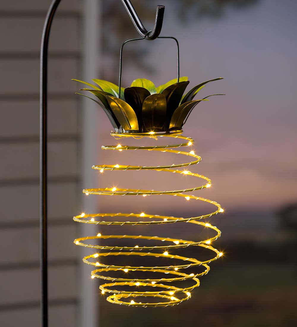 Lighted store hanging lanterns