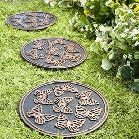 Recycled Rubber Stepping Stones, Set of 3