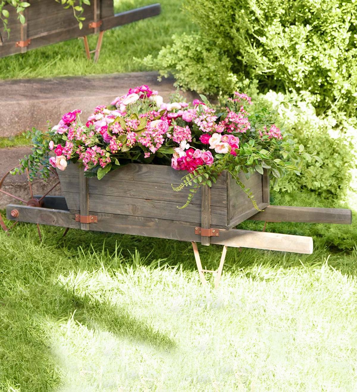 Large Decorative Wheelbarrow Planter: A Blooming Delight for Your Garden