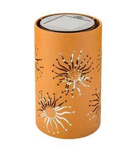 Solar Metal Lanterns with Cut-Out Design, Set of 2 - Woodland