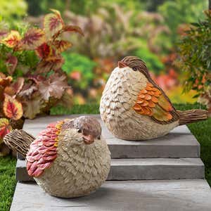 Autumn Bird Garden Statues, Set of 2