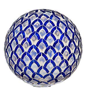 Blue and Silver Mosaic Glass Gazing Ball