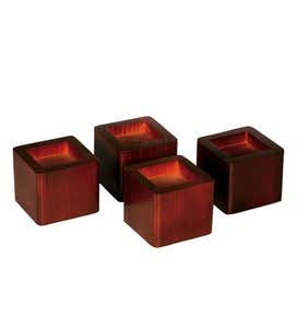 Stackable Wooden Bed Risers, Set of 4