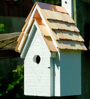 Bluebird Manor Cypress Birdhouse - Antique White