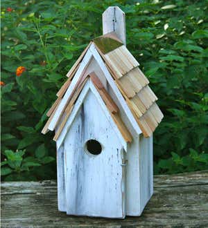 Bluebird Manor Cypress Birdhouse - Antique White