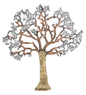 Indoor/Outdoor Metallic Tree of Life Wall Art