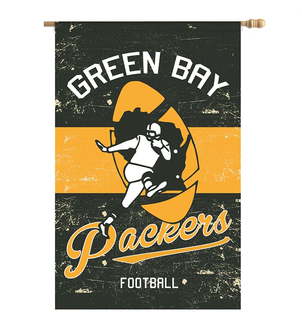 Double-Sided Vintage Graphic NFL Team Pride Linen House Flag - Green Bay Packers