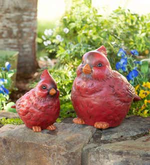 Oversized Cardinal Garden Statues, Set of 2