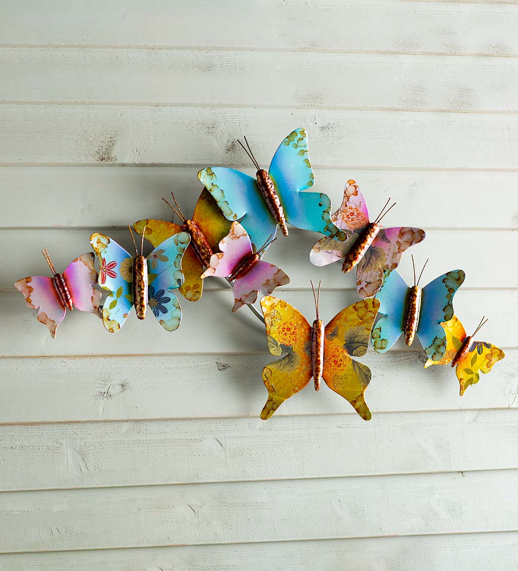 Metal butterfly shop wall decor