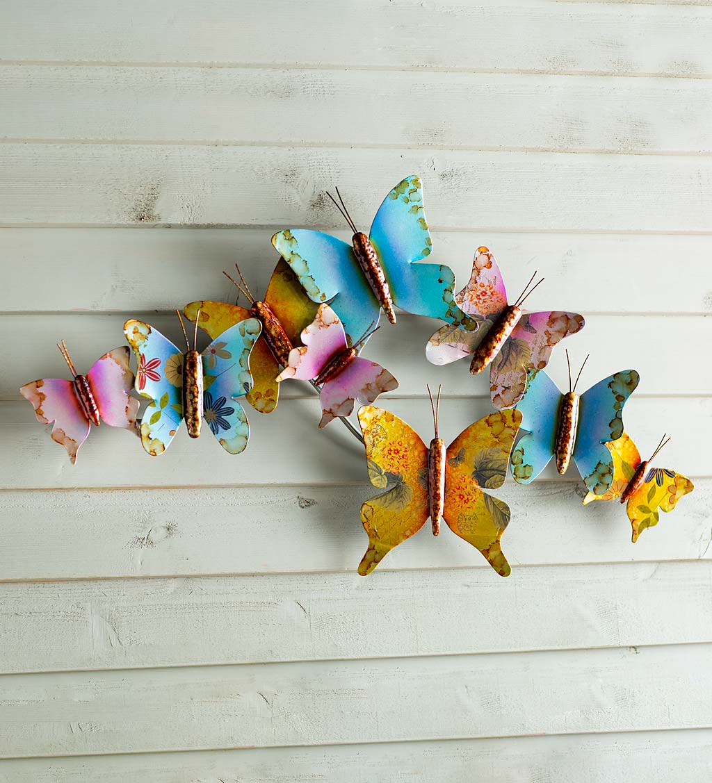 Metal Butterfly Wall Decor, 3 Pack Metal Wall Art Butterfly Decorations  Hanging for Patio, Fence, Garden, Yard, Outdoor wall decor Handmade Gift  for