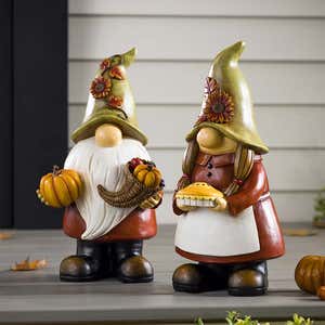 Fall Harvest Garden Gnome Statue