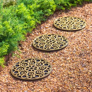 Recycled Rubber Stepping Stones, Set of 3